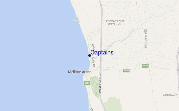 locatiekaart van Captains