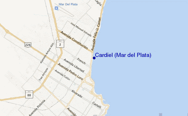 locatiekaart van Cardiel (Mar del Plata)