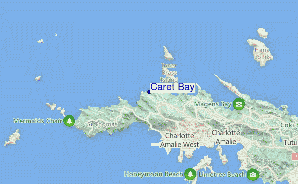 locatiekaart van Caret Bay