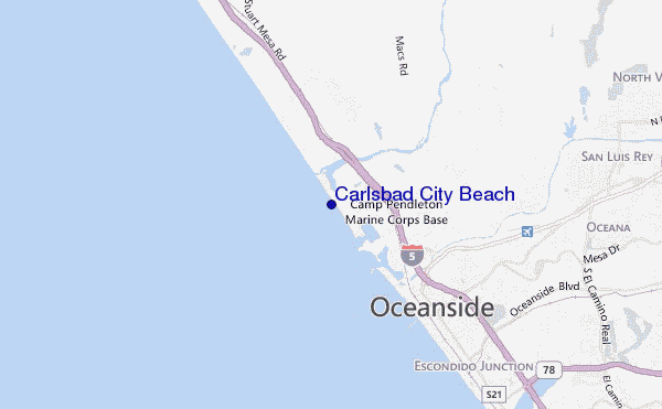 locatiekaart van Carlsbad City Beach