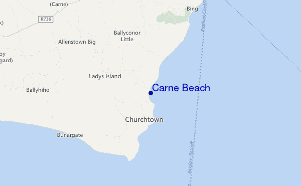 locatiekaart van Carne Beach