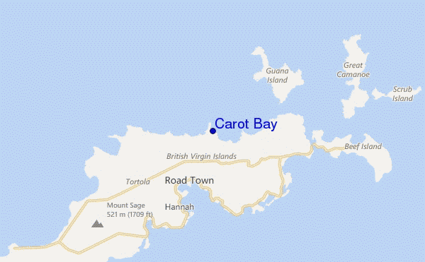 locatiekaart van Carot Bay