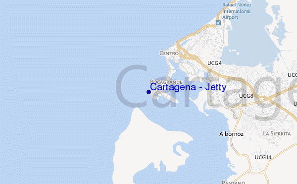 locatiekaart van Cartagena - Jetty