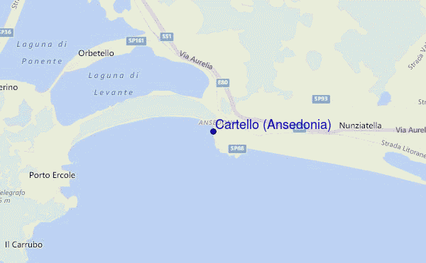 locatiekaart van Cartello (Ansedonia)
