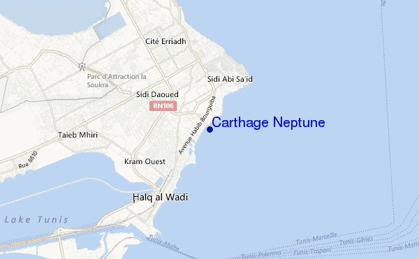 locatiekaart van Carthage Neptune