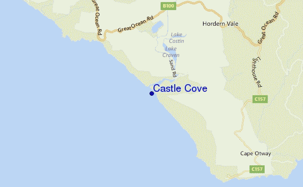 locatiekaart van Castle Cove