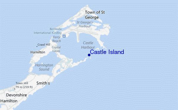 locatiekaart van Castle Island