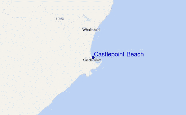 locatiekaart van Castlepoint Beach