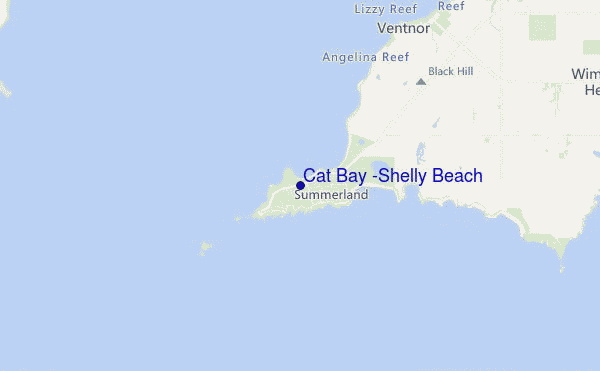 locatiekaart van Cat Bay (Shelly Beach)
