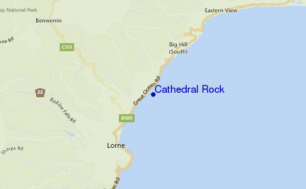 locatiekaart van Cathedral Rock