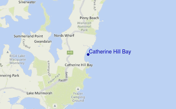 locatiekaart van Catherine Hill Bay