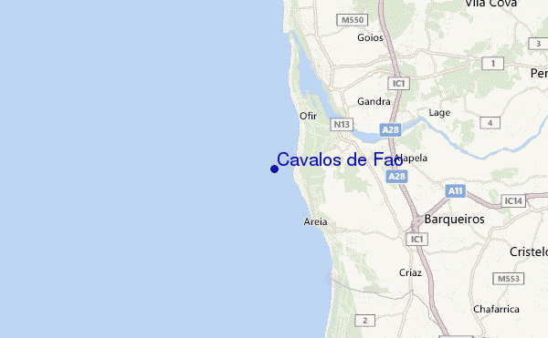 locatiekaart van Cavalos de Fao