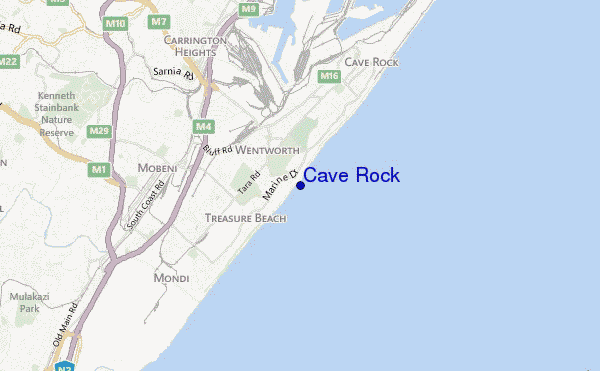 locatiekaart van Cave Rock