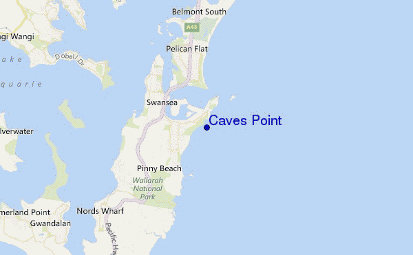 locatiekaart van Caves Point