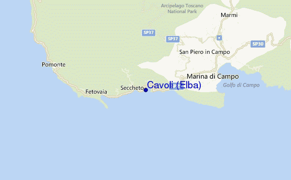 locatiekaart van Cavoli (Elba)