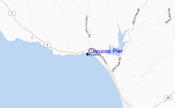 locatiekaart van Cayucos Pier