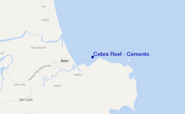 locatiekaart van Cobra Reef - Cemento
