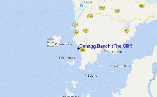 locatiekaart van Cenang Beach (The Cliff)