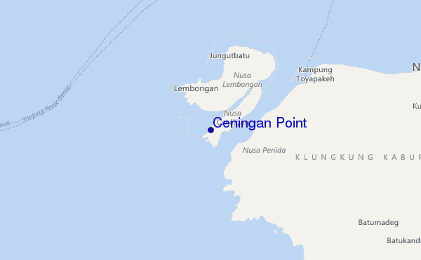 locatiekaart van Ceningan Point