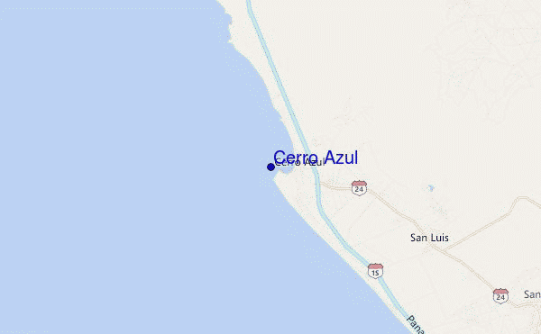 locatiekaart van Cerro Azul