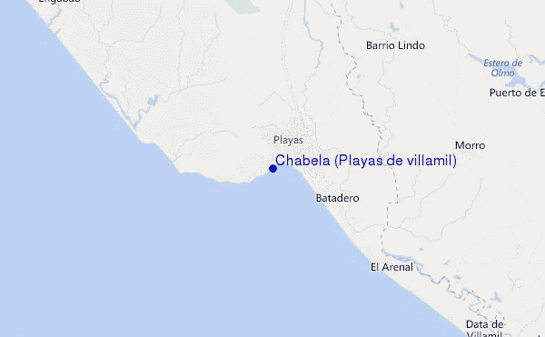locatiekaart van Chabela (Playas de villamil)