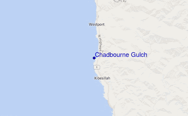 locatiekaart van Chadbourne Gulch