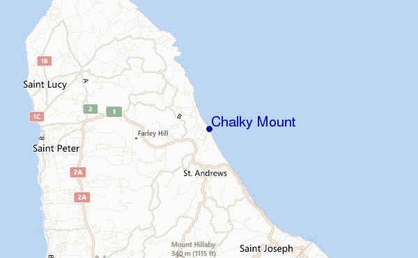 locatiekaart van Chalky Mount