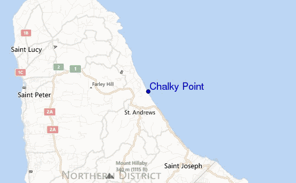 locatiekaart van Chalky Point