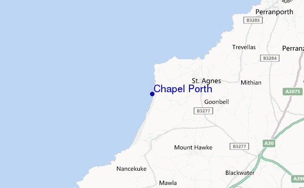 locatiekaart van Chapel Porth