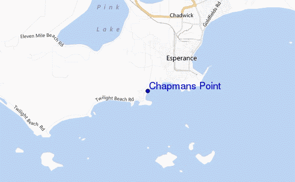 locatiekaart van Chapmans Point