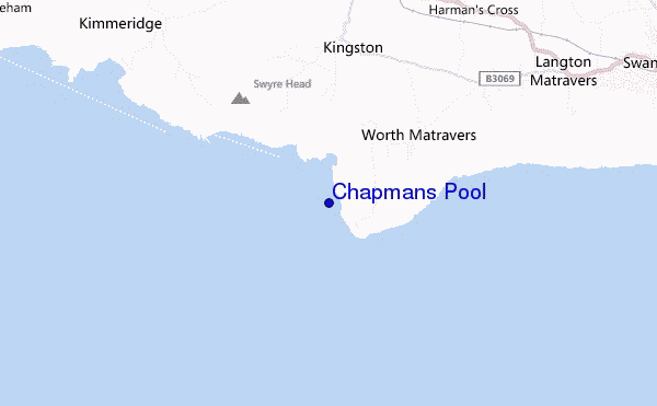 locatiekaart van Chapmans Pool