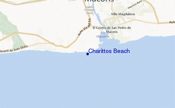 locatiekaart van Charittos Beach