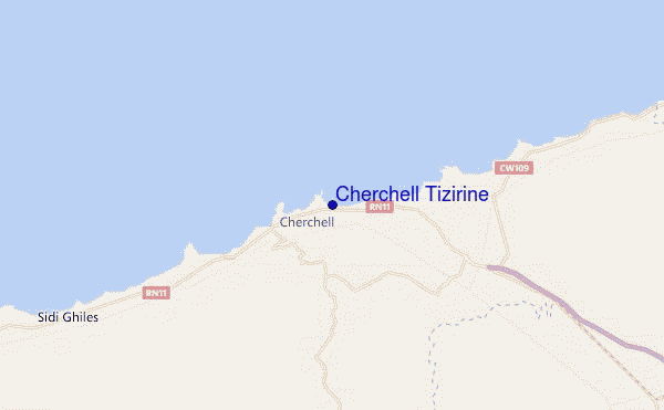 locatiekaart van Cherchell Tizirine