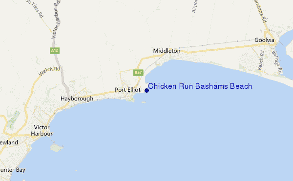 locatiekaart van Chicken Run Bashams Beach