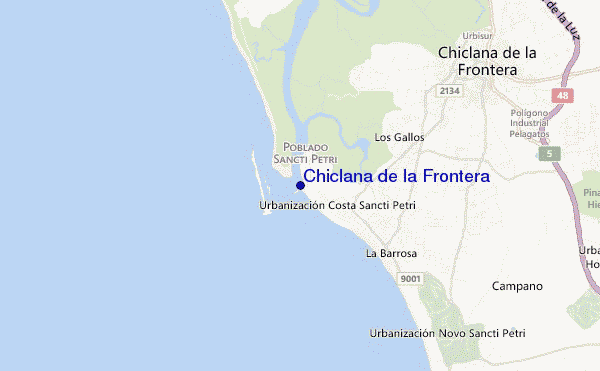locatiekaart van Chiclana de la Frontera