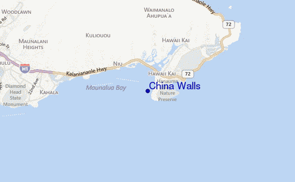 locatiekaart van China Walls
