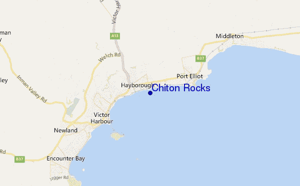 locatiekaart van Chiton Rocks