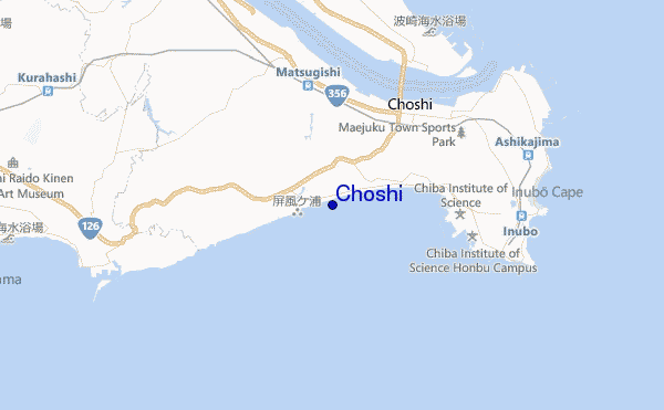 locatiekaart van Choshi
