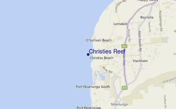 locatiekaart van Christies Reef