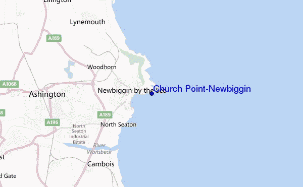 locatiekaart van Church Point-Newbiggin