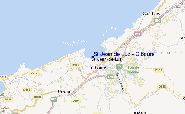 locatiekaart van St Jean de Luz - Ciboure