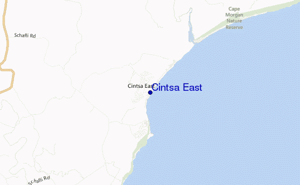 locatiekaart van Cintsa East