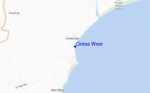 locatiekaart van Cintsa West