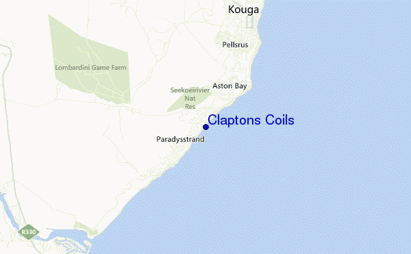 locatiekaart van Claptons Coils