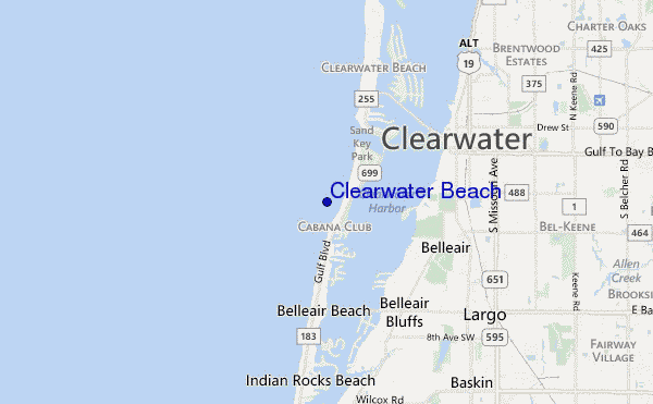 locatiekaart van Clearwater Beach
