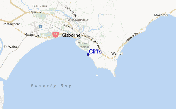 locatiekaart van Cliffs