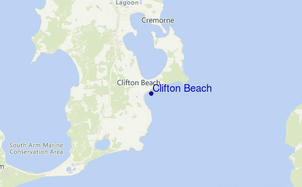 locatiekaart van Clifton Beach