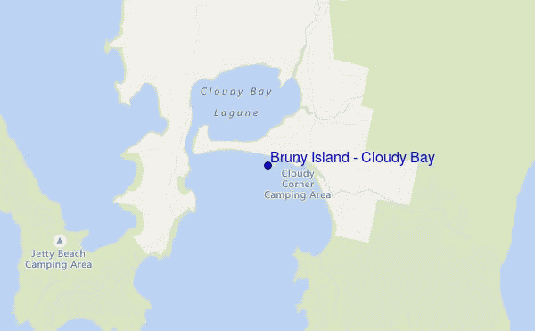 locatiekaart van Bruny Island - Cloudy Bay