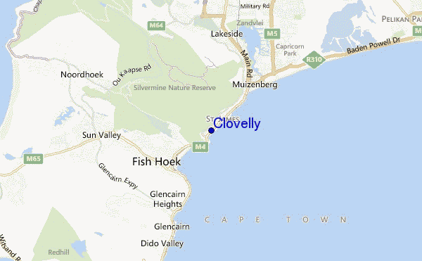 locatiekaart van Clovelly
