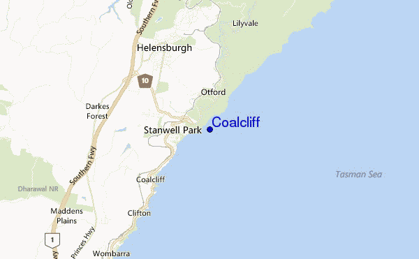locatiekaart van Coalcliff